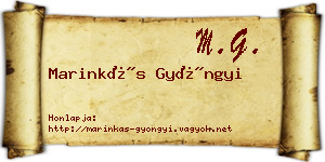 Marinkás Gyöngyi névjegykártya